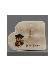 Bomboniera Laurea Orologio da Tavolo con Gufetto e Scritta La Mia Laurea Dimensioni 13x17 cm