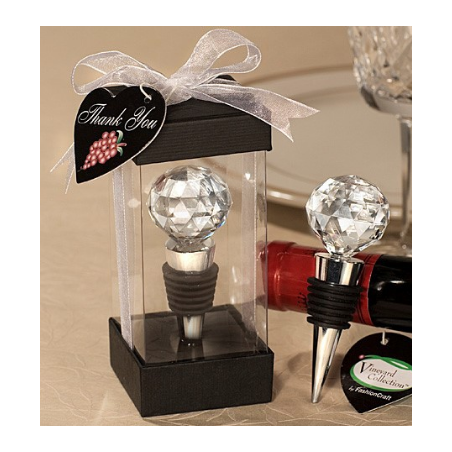 Bomboniere utili matrimonio tappo per bottiglia con sfera diamante vetro acrilico