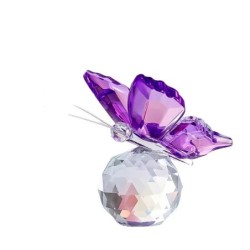 Farfalla Viola in Cristallo 6x7x4.5cm su Sfera Bomboniera Deluxe per Ogni Cerimonia