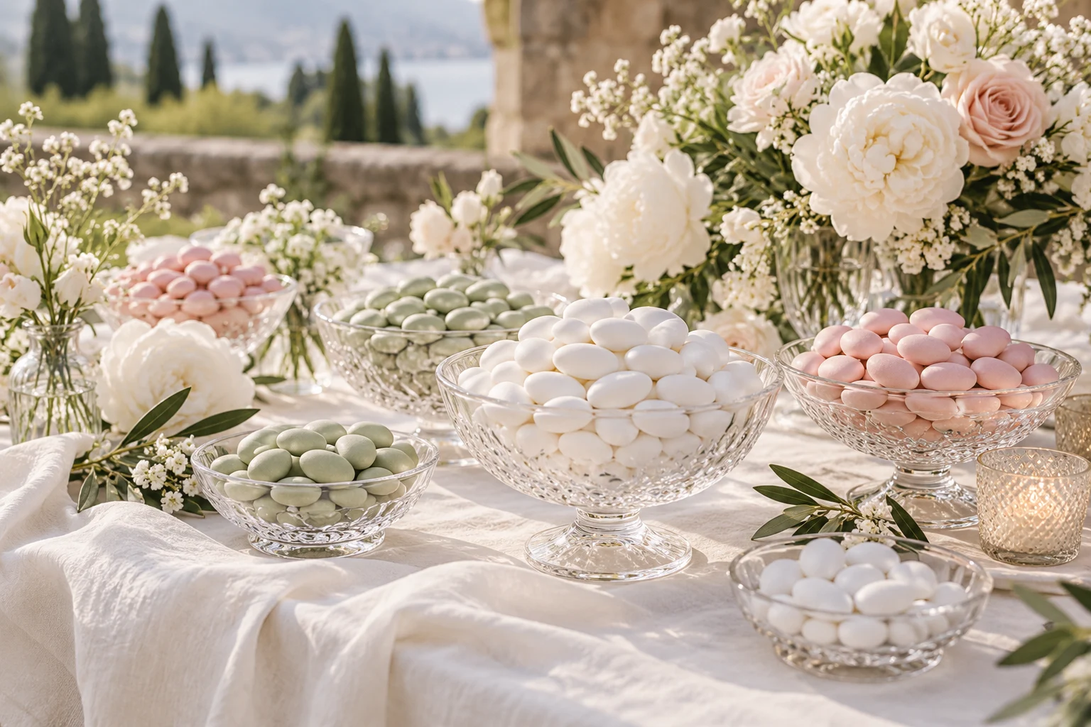 Ispirazione: confettata con dettagli rosa e salvia
