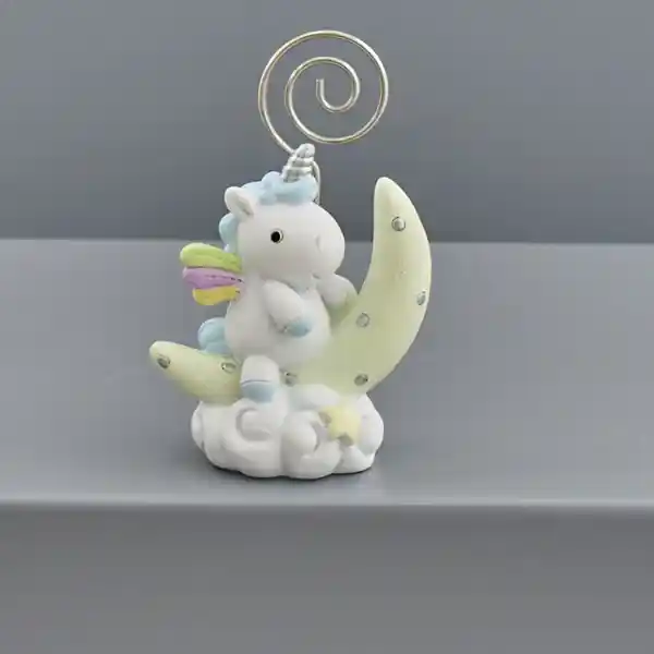 Bomboniera Clip unicorno arcobaleno celeste