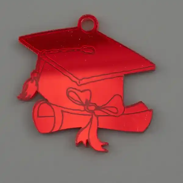 Bomboniera Plex rosso tocco laurea