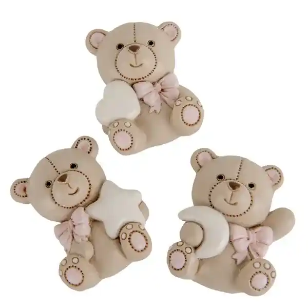 Bomboniera Teo orso magn.rosa cm5 pvc box12/360