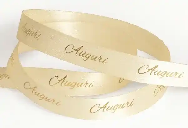 Nastro auguri crema 15mm 25mt