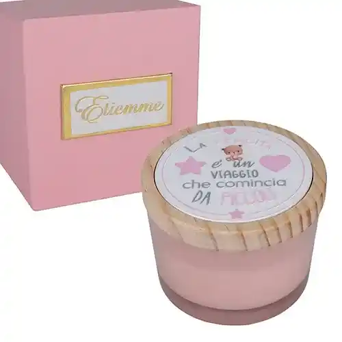 Bomboniera Sfavilla cand.rosa diametro 7,5 altezza 6 con scatola